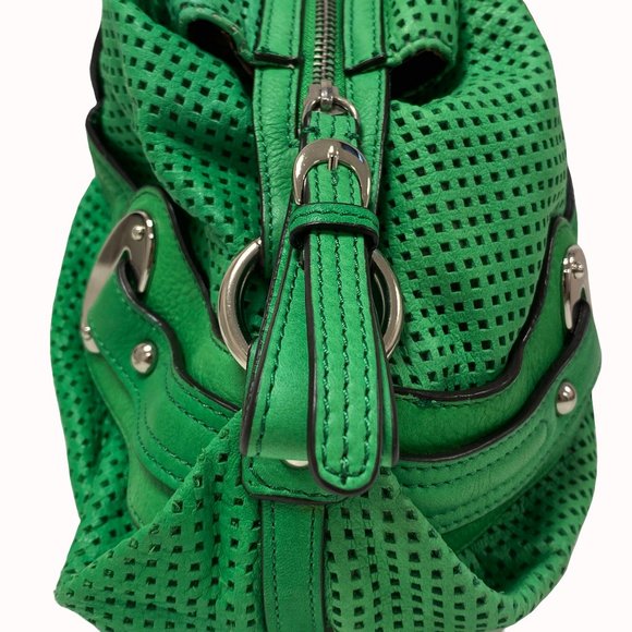 B. Makowsky Green Leather Shoulder Bag - Picture 2 of 9